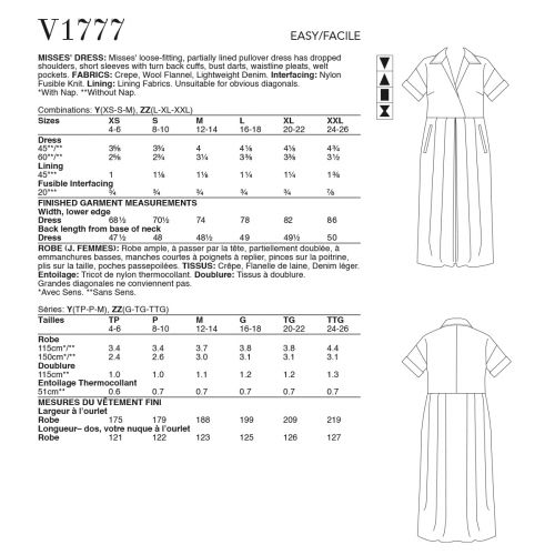 VOGUE - V1777-ZZ DRESS FOR MISS