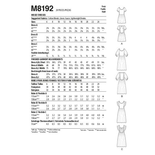 MCCALLS - M8192 DRESSES FOR MISS - 6-14