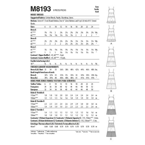 MCCALLS - M8193 DRESSES FOR MISS - 6-14