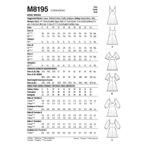 MCCALLS - M8195 DRESSES FOR MISS - 6-14