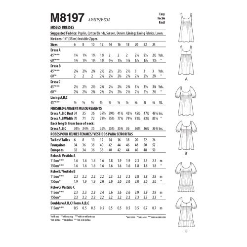 MCCALLS - M8197 DRESSES FOR MISS - 6-14