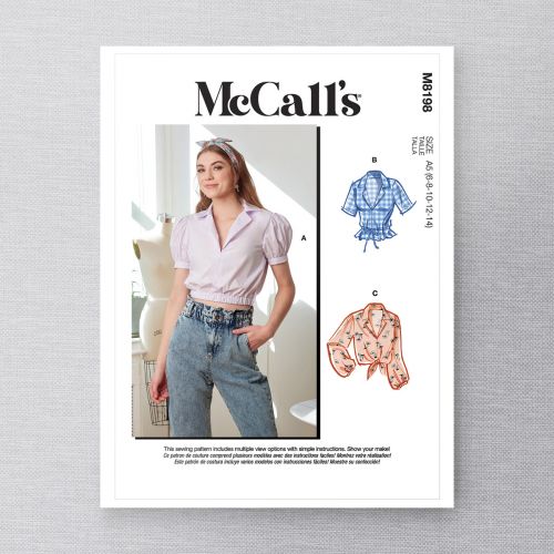 MCCALLS - M8198 TOPS FOR MISS - 16-24