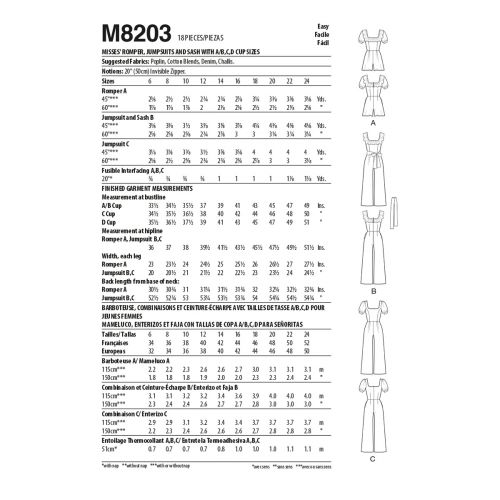 MCCALLS - M8203 JUMPSUITS FOR MISS - 6-14
