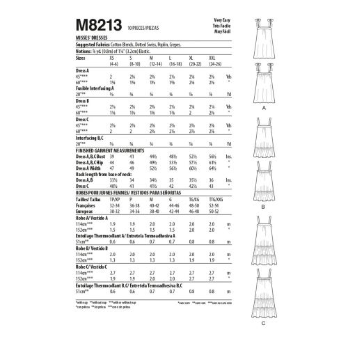 MCCALLS - M8213 DRESSES FOR MISS - L-XXL