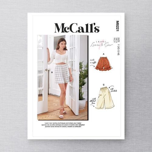 MCCALLS - M8221 SHORTS FOR MISS - SX-M