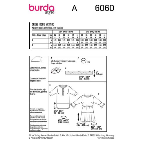 BURDA - 6060 - DRESS AND TUNIC TOP