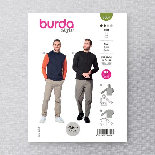 BURDA - 6064 - SWEATSHIRT AND HOODIE FOR MAN