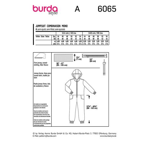 BURDA - 6065 MEN OVERALLS