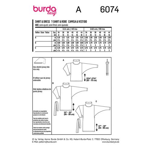 BURDA - 6074 TOP AND DRESS