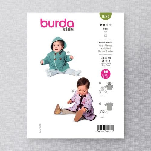 BURDA - 9270 BABY VEST AND JACKET