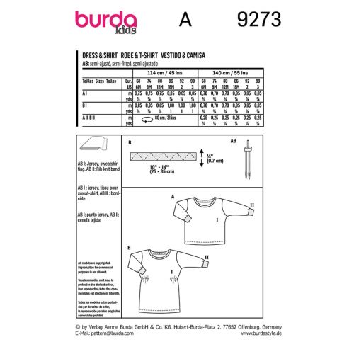 BURDA - 9273 BABY TOP & DRESS