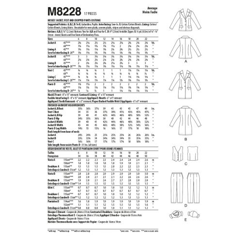 MCCALLS - M8228 COSTUME FOR MISS - 6-14