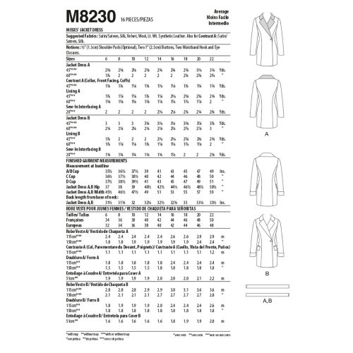 MCCALLS - M8230  COSTUME DRESS FOR MISS - 6-14