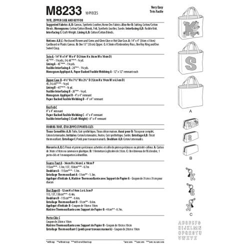 MCCALLS - M8233 TOTE, ZIPPER CASE AND KEY FOB