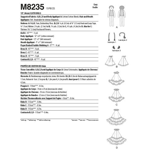 MCCALLS - M8235 CLOTH DOLLS