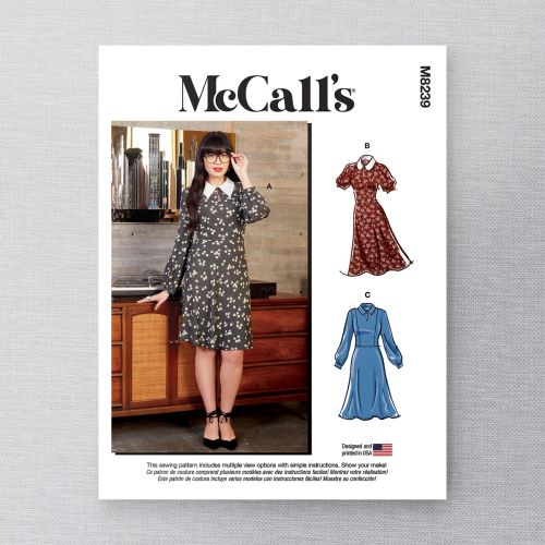 MCCALLS - M8239 DRESSES WITH COLLAR FOR MISS - 6-14
