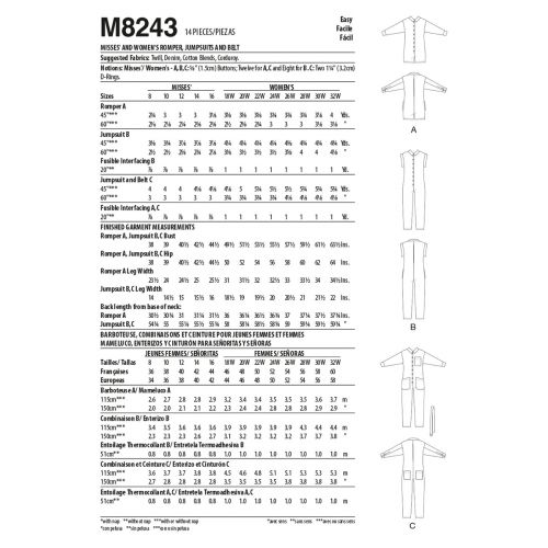 MCCALLS - M8243 JUMPSUITS FOR MISS - 8-16