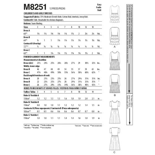 MCCALLS - M8251 DRESSES FOR CHILD - 7-14