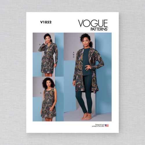 VOGUE - V1852 WRAP ROBE, DRESS, TOP & PANT FOR MISS - XS-XL