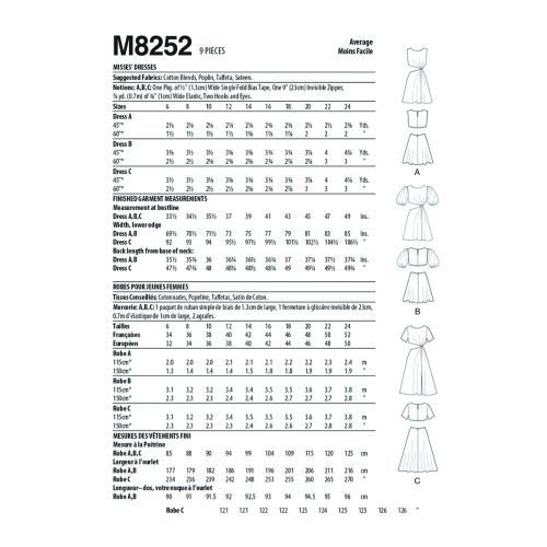 MCCALLS - M8252 DRESSES FOR MISS - 6-14