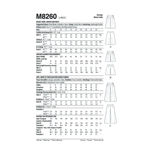 MCCALLS - M8260 SKIRT, SHORTS & PANTS FOR MISS - 6-14