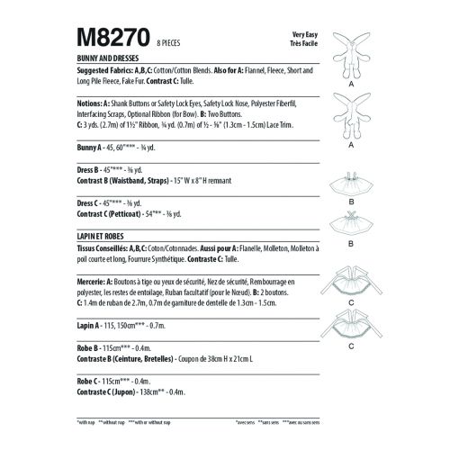 MCCALLS - M8270 BUNNYS & DRESSES