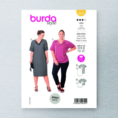 BURDA - 6018 SEMI-FITTED DRESS & SHIRT