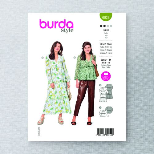 BURDA - 6023 SEMI-FITTED DRESS & BLOUSE