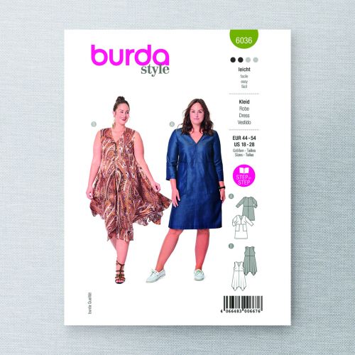 BURDA - 6036 SEMI-FITTED DRESSES