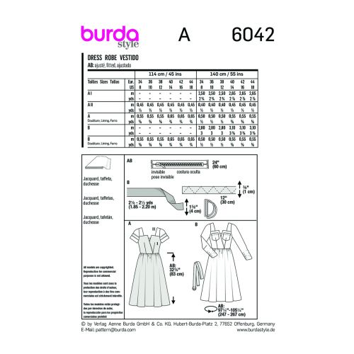 BURDA - 6042 FLARED DRESSES