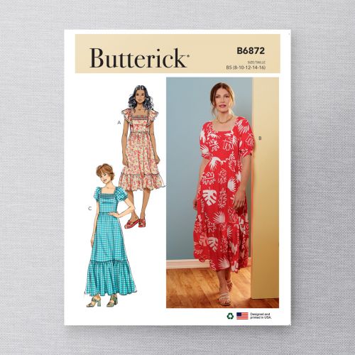 BUTTERICK - B6872 PUFF SLEEVE DRESSES FOR MISS