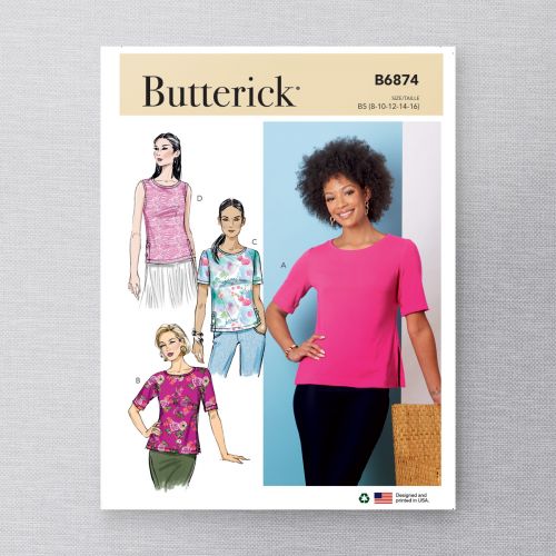 BUTTERICK - B6874 KNIT TOPS FOR MISS