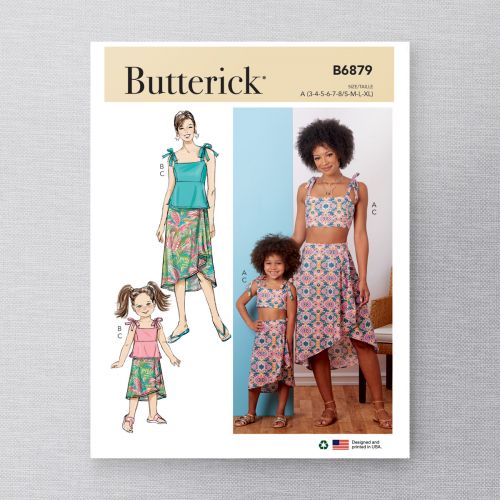 BUTTERICK - B6879 TOPS & SKIRTS FOR MISS/CHILD - ALL SIZES
