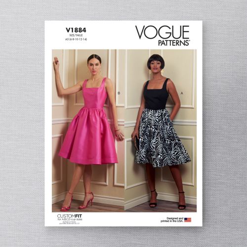 VOGUE - V1884 DRESS WITH A TO D CUP SIZES FOR MISS