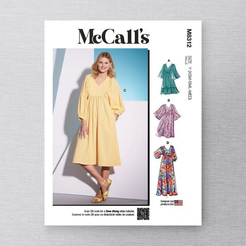 MCCALL'S - 8312 - MISSE'S DRESS - S-M