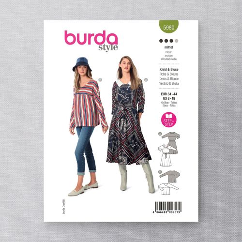 BURDA - 5980 - MISSE'S DRESS AND BLOUSE
