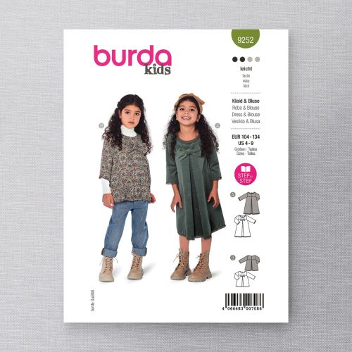BURDA - 9252 - GIRL'S DRESS AND BLOUSE