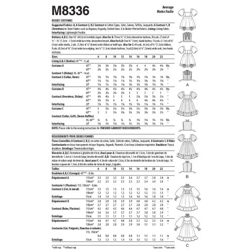 MCCALL'S - M8336-E5 - MISSES' COSTUMES - 14-22