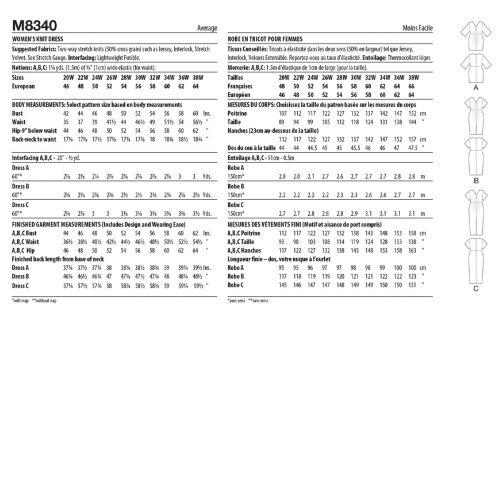 MCCALL'S - M8340 - MISSES' KNIT DRESS