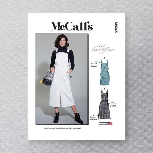 MCCALL'S - M8345-A5 - MISSES' SKIRT OVERALLS - 6-14