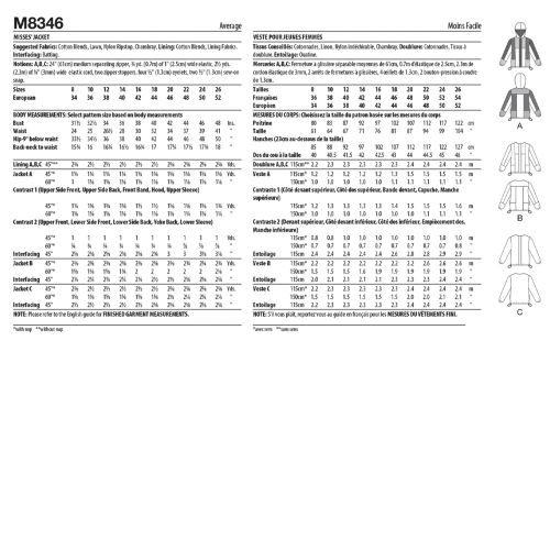 MCCALL'S - M8346-K5 - MISSES' JACKET - 8-16