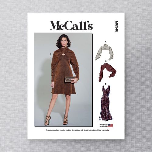 MCCALL'S - M8348 - MISSES' DRESS AND SHRUGS