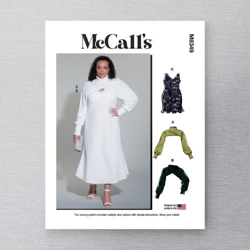 MCCALL'S - M8349 - MISSES' DRESS AND SHRUGS