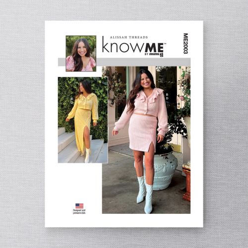 KNOW ME - ME2003 - MISSES' KNIT CARDIGAN AND SKIRT - S-XXL