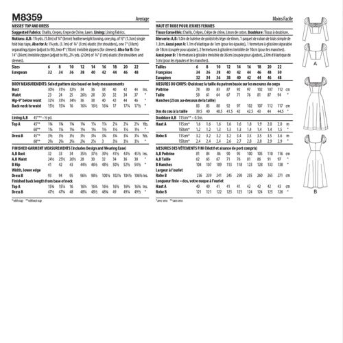 M8359 - DRESS AND TOP FOR MISS