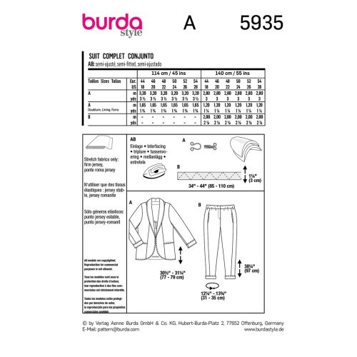BURDA - 5935 - MISS - SUIT