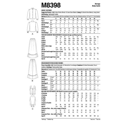 MCCALL'S - M8398 - MISSES' COSTUME