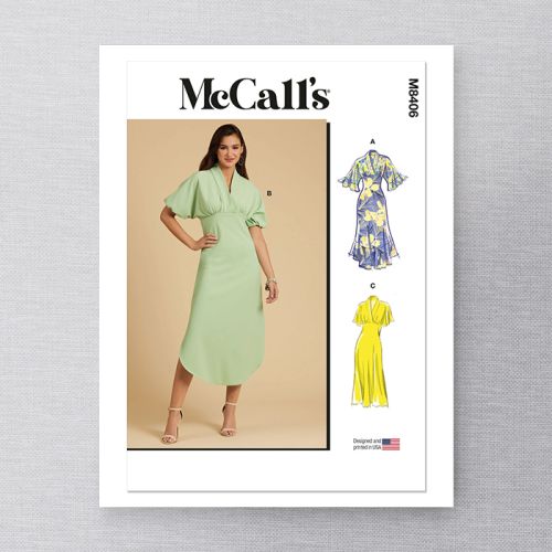 MCCALL'S - M8406 MISSE'S DRESS WITH SLEEVE AND HEMLINE VARIATIONS - 16-24