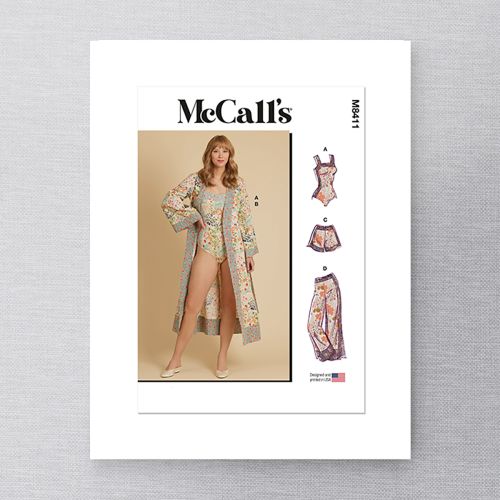MCCALL'S - M8411 MISSE'S BODYSUIT, ROBE, SHORTS AND PANTS - 4-12