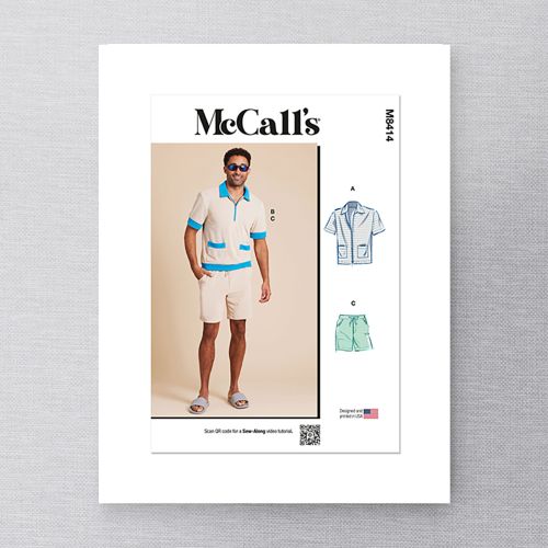 MCCALL'S - M8414A MEN'S KNIT SHIRTS AND SHORTS - 34-42